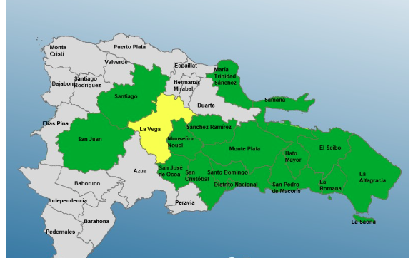 COE emite alerta ciclónica para 16 provincias y el Distrito Nacional