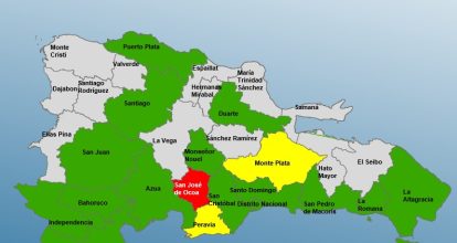 COE mantiene a San José de Ocoa es la única provincia en alerta roja