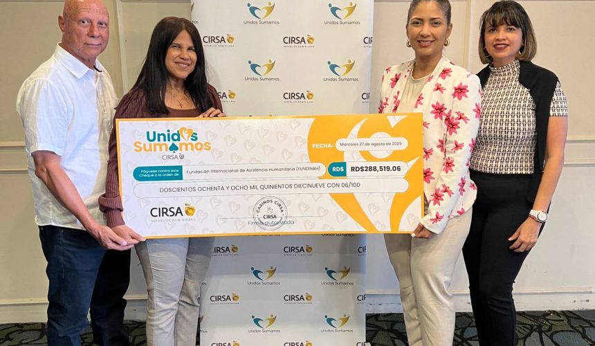 Cirsa RD dona más de RD$1 millón a fundaciones dominicanas