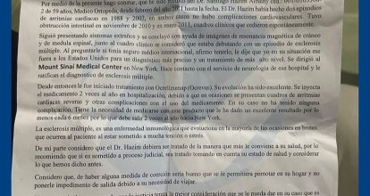 Neurólogo recomienda medidas judiciales especiales para Santiago Hazim debido a su estado de salud