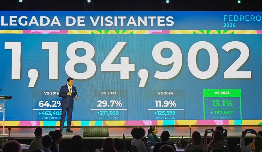 Turismo crece más de un 13 por ciento en febrero al recibir 1,184,902 de visitantes