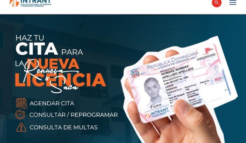 INTRANT habilita citas en línea para tramitar la nueva licencia de conducir