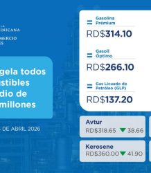 Gobierno congela todos los combustibles con subsidio de RD$1,153.8 millones