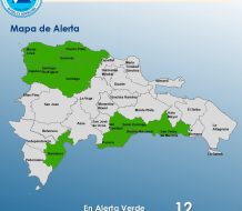 COE mantiene 12 provincias y el Distrito Nacional en alerta verde por condiciones meteorológicas