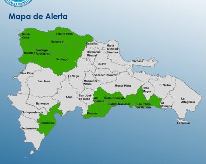 COE mantiene 12 provincias y el Distrito Nacional en alerta verde por condiciones meteorológicas
